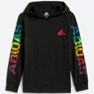 Stitch Fix ADIDAS Long Sleeve Classic Graphic Cotton Hoodie Tee  M | Black